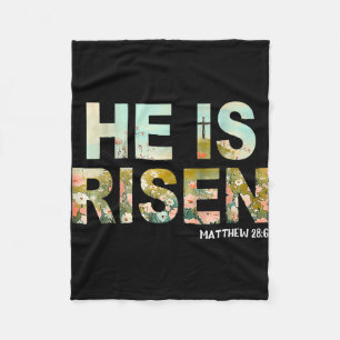 He is risen boho easter christian jesus fleece blanket