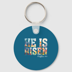 He is risen boho easter christian jesus  key ring
