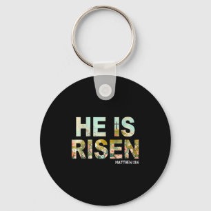 He is risen boho easter christian jesus key ring