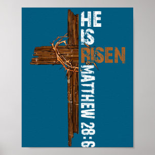 He is risen boho easter christian jesus poster