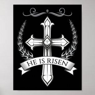He Is Risen Christ Jesus Men Women Kids .  Poster