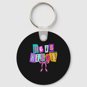 He Is Risen Christian Coquette Bow Jesus Bible Ver Key Ring