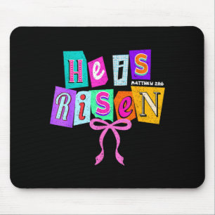 He Is Risen Christian Coquette Bow Jesus Bible Ver Mouse Mat