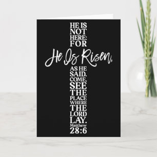He Is Risen Christian Cross Jesus Bible Verse Happ Card