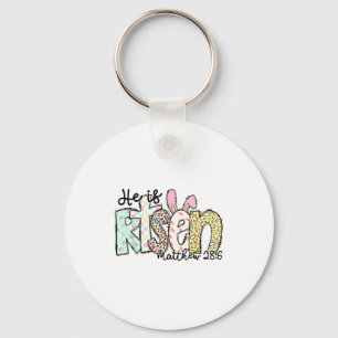 He Is Risen Christian Cross Jesus Easter Bunny Rab Key Ring