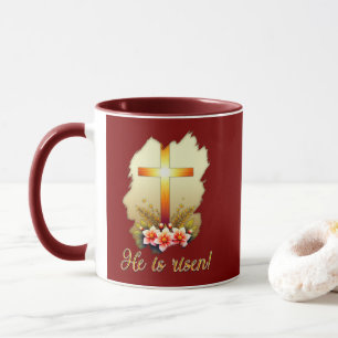 He Is Risen – Christian Easter Cross Art - caneca Mug
