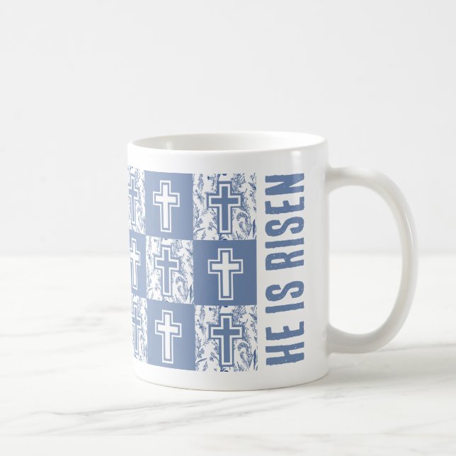 HE IS RISEN Christian Easter Cross Coffee Mug (Right)