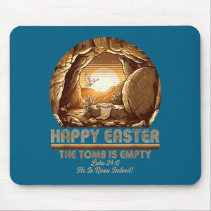 He is risen christian easter empty tomb bible mouse mat