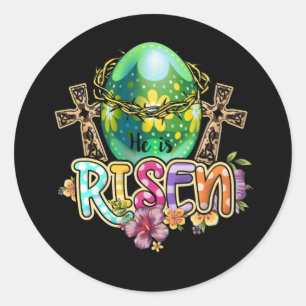 He is Risen Christian Easter Happy Eater Day Classic Round Sticker
