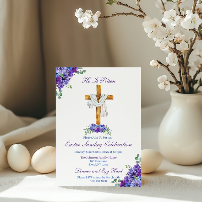 He Is Risen Christian Easter Invitation (Creator Uploaded)