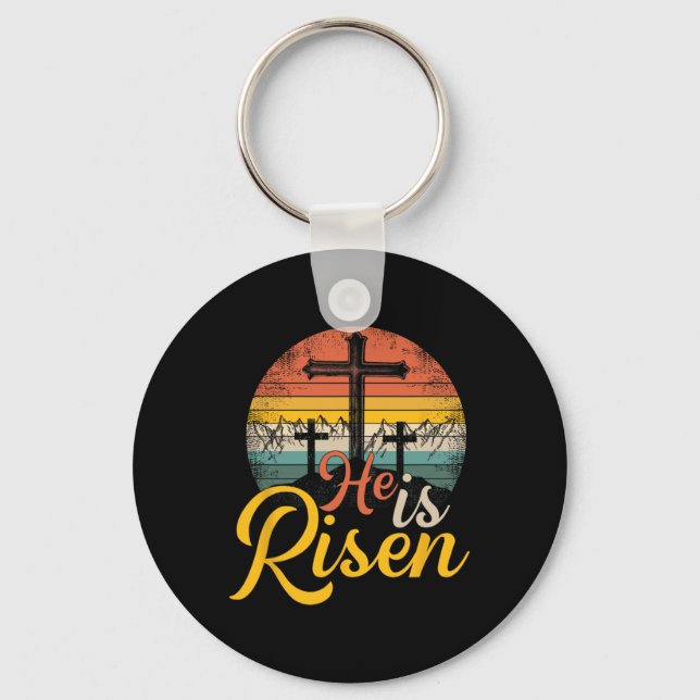 He Is Risen - Christian Easter Jesus  Key Ring (Front)