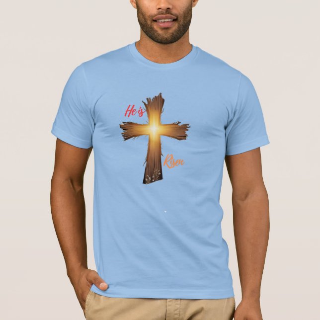 He Is Risen – Christian Easter Men's Basic T-Shirt (Front)