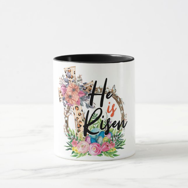 He is risen christian easter mug (Center)