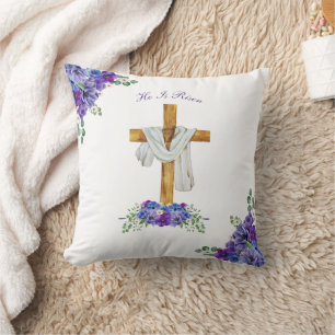 He Is Risen Christian Easter Personalised Cushion