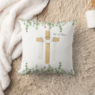 He Is Risen Christian Easter Personalised Cushion