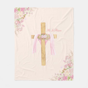 He Is Risen Christian Easter Personalised Fleece Blanket