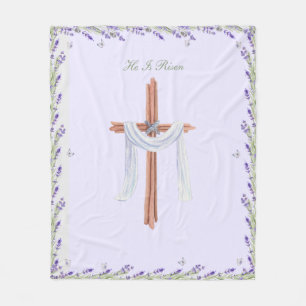 He Is Risen Christian Easter Personalised Fleece Blanket