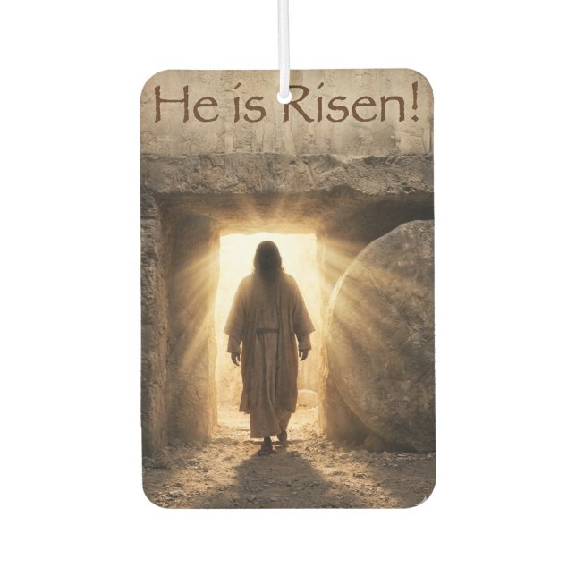 He is Risen - Christian Easter themed Car Air Freshener (Front)
