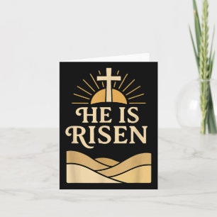 He Is Risen – Christian Easter With Cross & Su Card