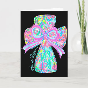 He Is Risen Christian Jesus Bible Verse Coquette B Card