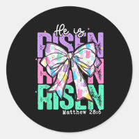 He Is Risen Christian Jesus Coquette Bow Bible Ver