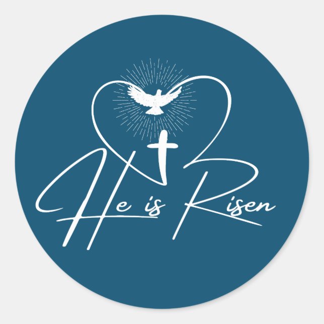 He Is Risen Classic Round Sticker (Front)