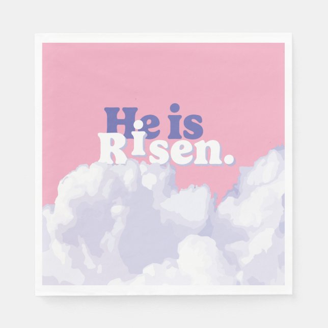He is Risen Clouds Easter Napkins (Front)