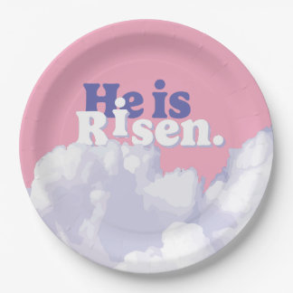 He is Risen Clouds Easter Paper Plates