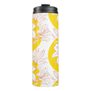 He is RISEN! - Coral + Yellow Lily Thermal Tumbler