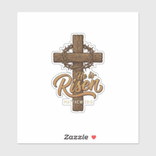 He Is Risen Cross Crown of Thorns Christian Shirt_