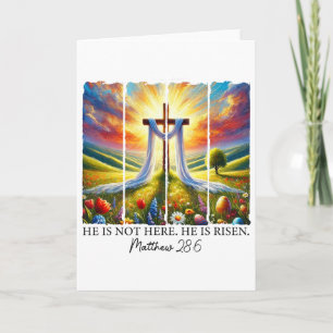 He Is Risen Cross Faith Resurrection Jesus Easter Card