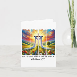 He Is Risen Cross Faith Resurrection Jesus Easter Card
