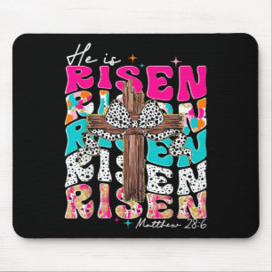 He Is Risen Cross Jesus Easter Christian Religious Mouse Mat