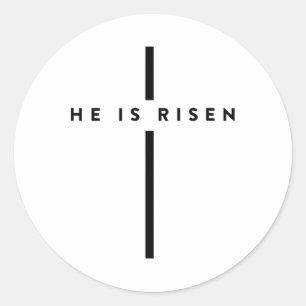 He Is Risen Cross Jesus Easter Day Christians 1  Classic Round Sticker