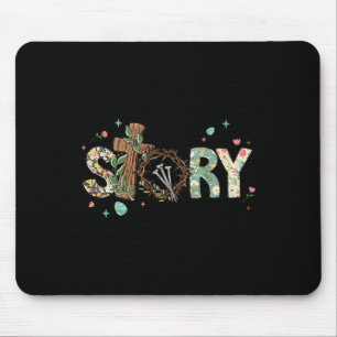 He Is Risen Cross Jesus Easter Day Christians True Mouse Mat