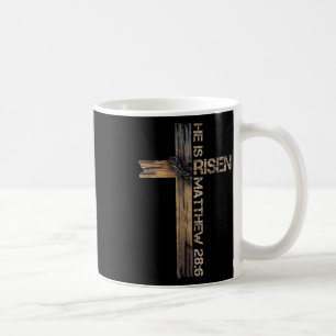 He Is Risen Cross Jesus Religious Christian Faith Coffee Mug