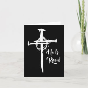 He Is Risen Cross Jesus Religious Easter Day Chris Card