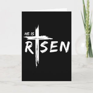 He Is Risen Cross Jesus Religious Easter Day Chris Card