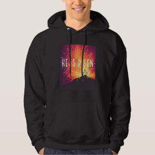He Is Risen Cross Jesus Religious Easter Day Chris Hoodie