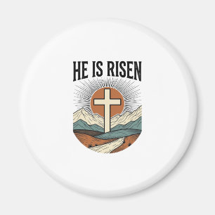 He Is Risen Cross Sunrise Christian Easter Shirt D Magnet