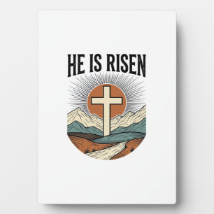 He Is Risen Cross Sunrise Christian Easter Shirt D Plaque