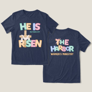 He Is Risen Cross T-Shirt Tri-Blend Shirt