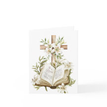 He is Risen | Cross with Bible Easter Card