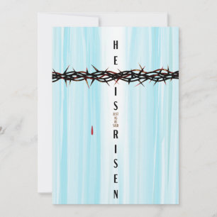 He Is Risen Crown of Thorns Cross Resurrection Holiday Card