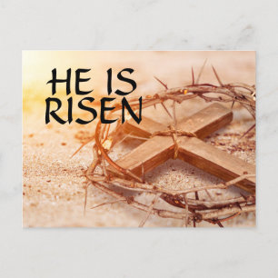He is Risen Crown of Thorns   Holiday Postcard