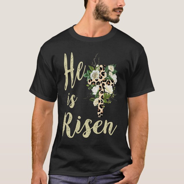 He Is Risen Cute Christian Teen Girls Mom  Jesus E T-Shirt (Front)
