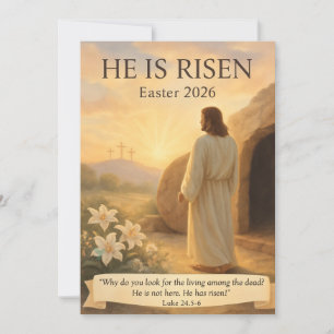 He Is Risen Easter 2026 Jesus Christian Card