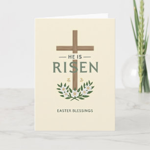 He Is Risen Easter Blessings Card