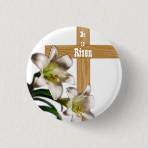 He is Risen Easter Button
