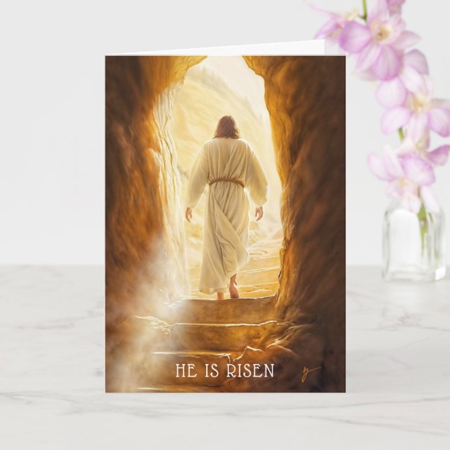 He is Risen Easter Card (Orchid)